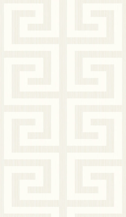 Seabrook Designs Greek Key Metallic Pearl & Cream Wallpaper Sample 2232013