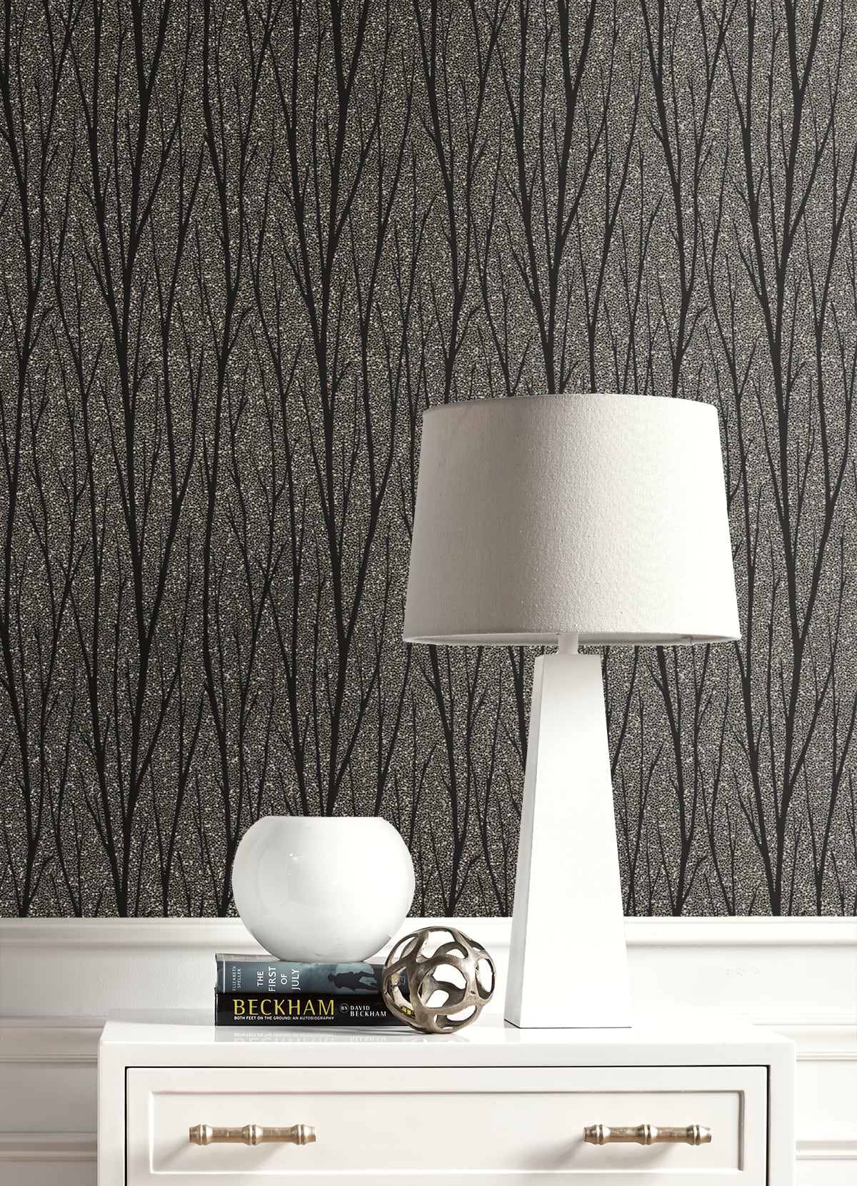 Seabrook Designs Birch Trail Gunmetal & Charcoal Wallpaper 2232110