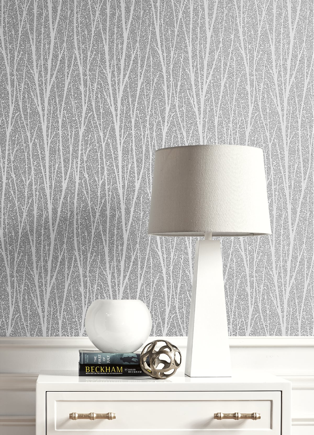 Seabrook Designs Birch Trail Metallic Silver & Charcoal Wallpaper 2232117