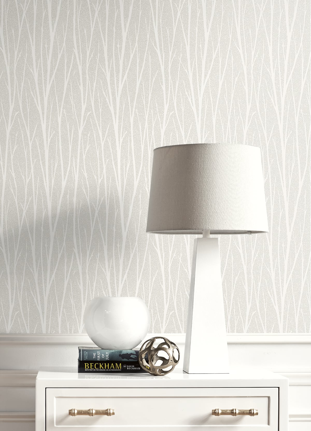 Seabrook Designs Birch Trail Metallic Champagne & Cream Wallpaper 2232133