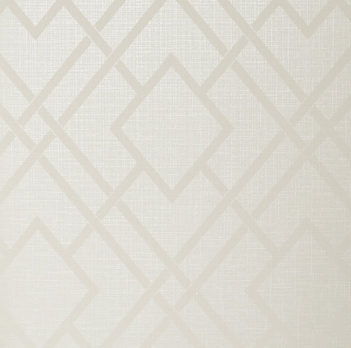 Seabrook Designs Diamond Lattice Metallic Ivory Wallpaper Sample 2232203