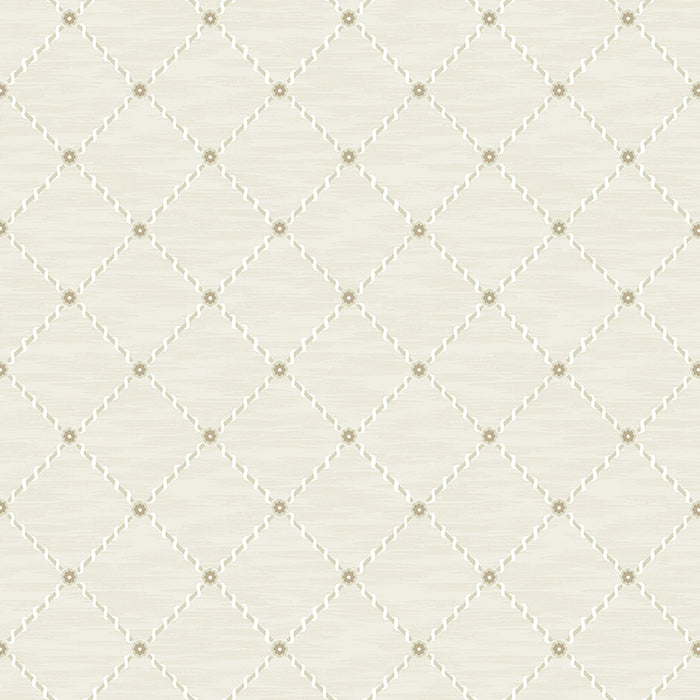 Schumacher Golden Trellis Parchment And Gold Wallpaper 2267