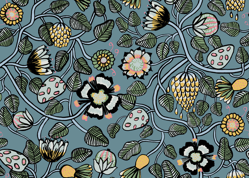 Seabrook Designs Pieni Tiara Sea Green And Dandelion Wallpaper Sample 23330X