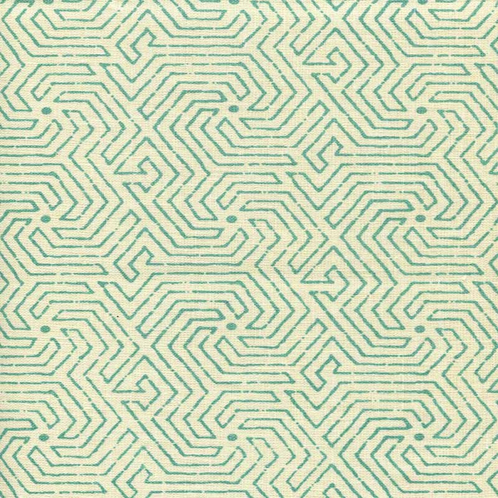 China Seas Maze Turquoise Fabric Sample 2510L-01