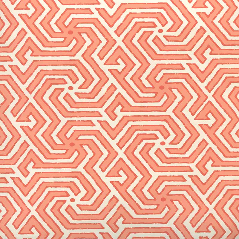 China Seas Maze Reverse Two Colors Light Orange New Shrimp Wallpaper 2520-05OWP