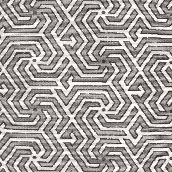 China Seas Maze Reverse Two Colors Grey/ Charcoal Fabric Sample 2520-07