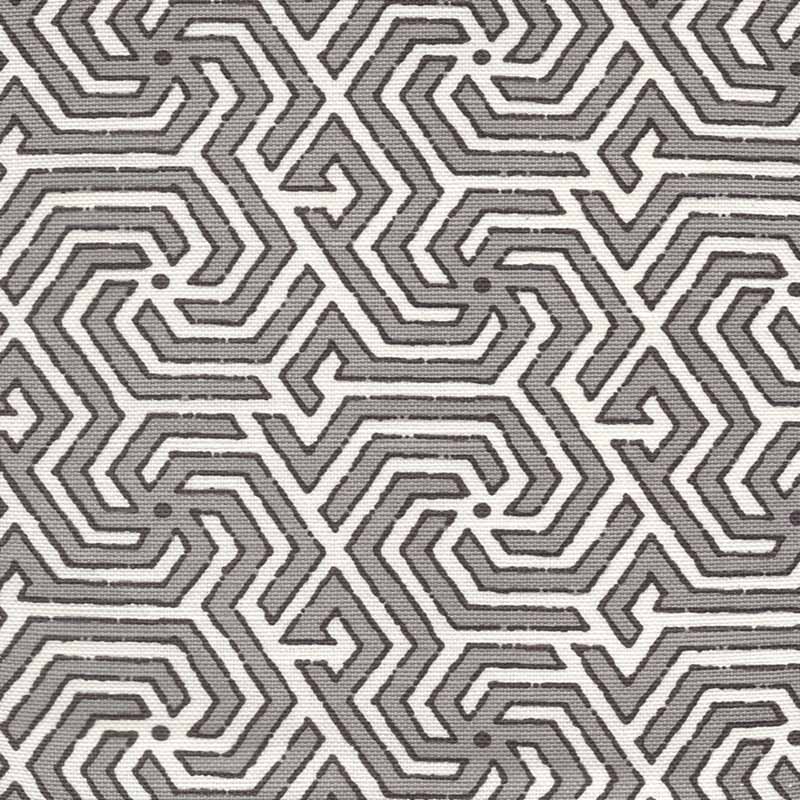 China Seas Maze Reverse Two Colors Grey/ Charcoal Fabric 2520-07