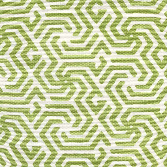 China Seas Maze Reverse One Color Spring Green Fabric Sample 2525R-06