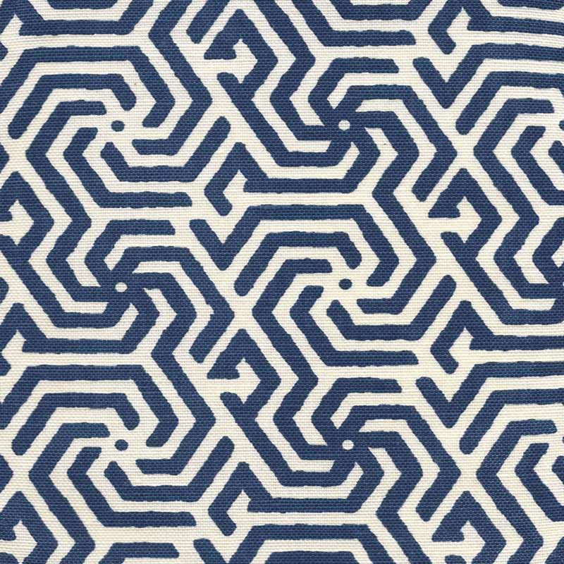 China Seas Maze Reverse One Color Navy Fabric 2525R-09