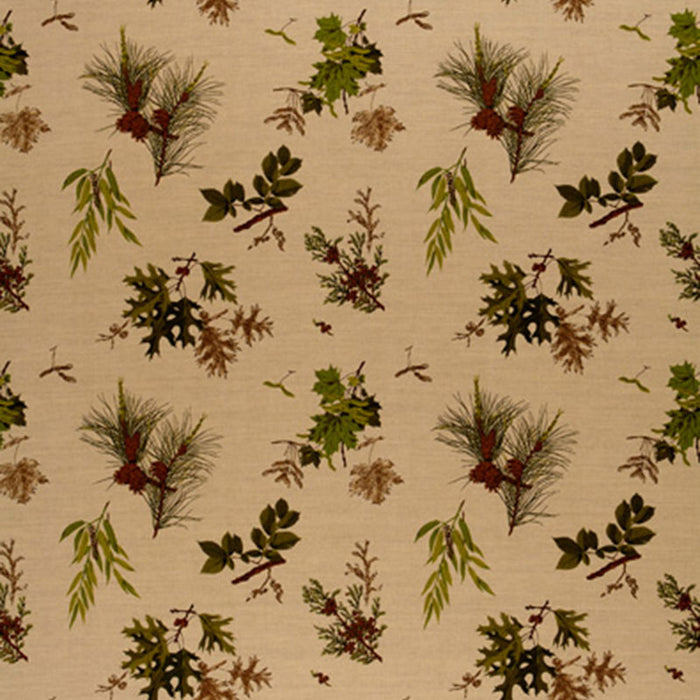 Schumacher Woodlands Pine Lichen On Natural Fabric Sample 2602880