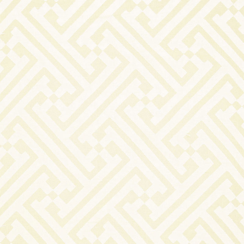 Schumacher Dhari Cutwork Casement White Natural Fabric 2611900