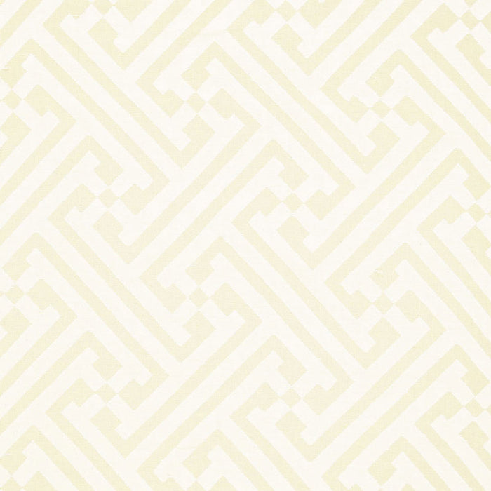 Schumacher Dhari Cutwork Casement White Natural Fabric 2611900