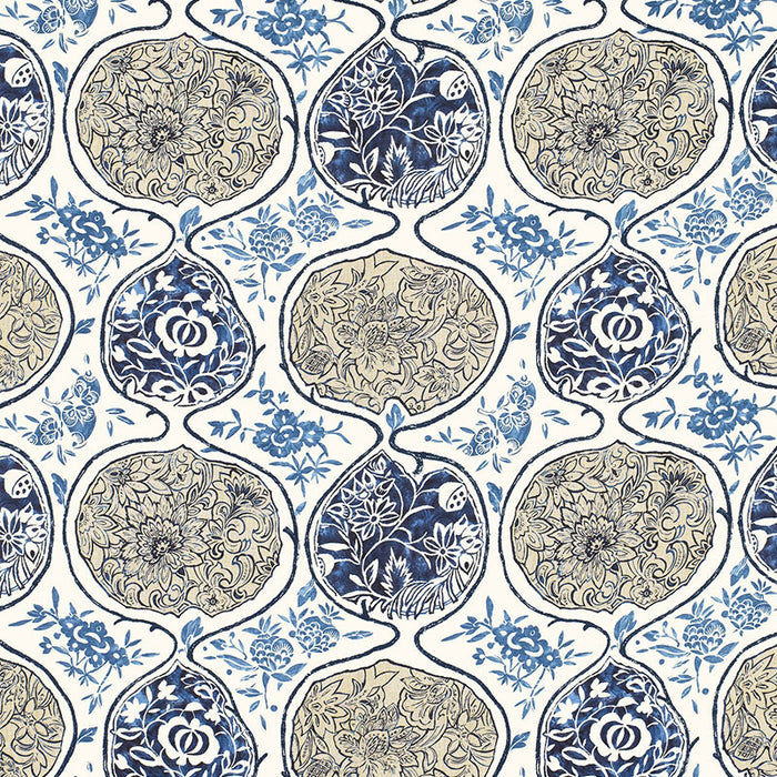 Schumacher Katsugi Blues Fabric 2620933