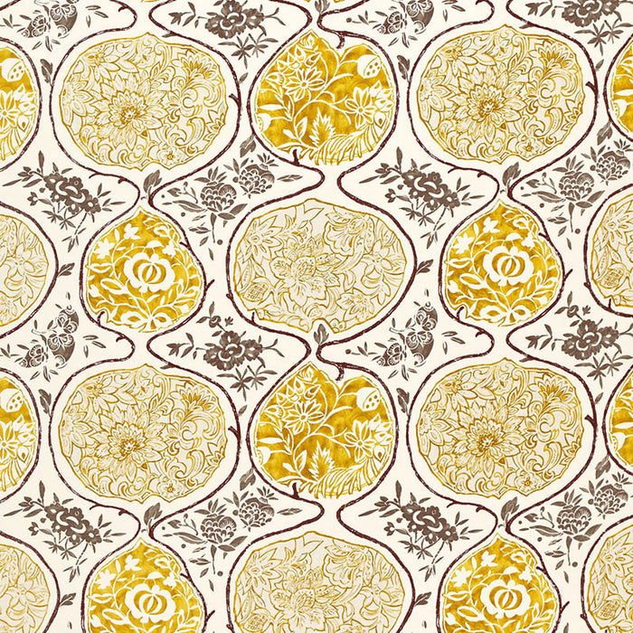 Schumacher Katsugi Gold And Mushroom Fabric 2620934