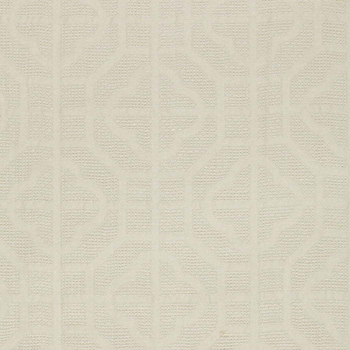 Schumacher Crossbridge Casement Ivory Fabric Sample 2643590