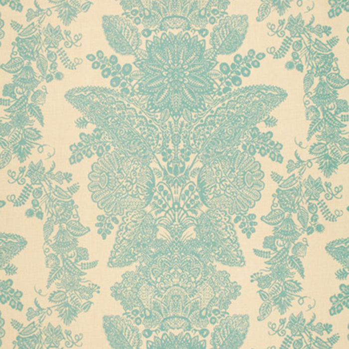 Schumacher Lace Aqua Fabric 2643833