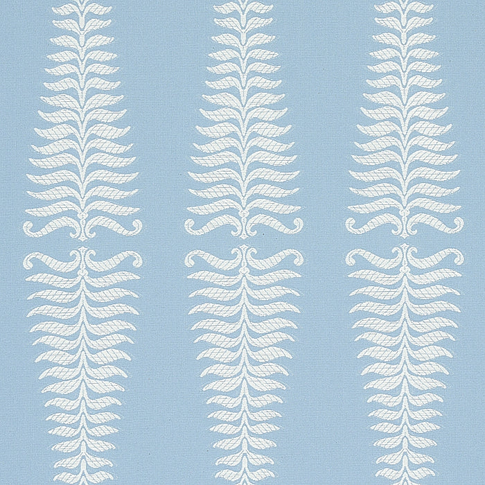 Schumacher Fern Tree Ivory & Sky Fabric 2643884