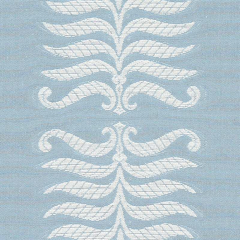 Schumacher Fern Tree Ivory & Sky Fabric 2643884