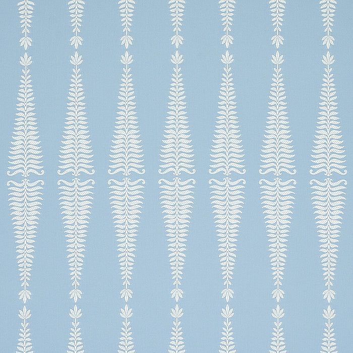 Schumacher Fern Tree Ivory & Sky Fabric 2643884