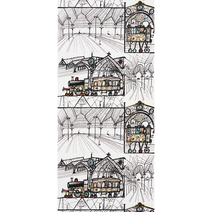 Schumacher Trains Multi On White Wallpaper 2703940