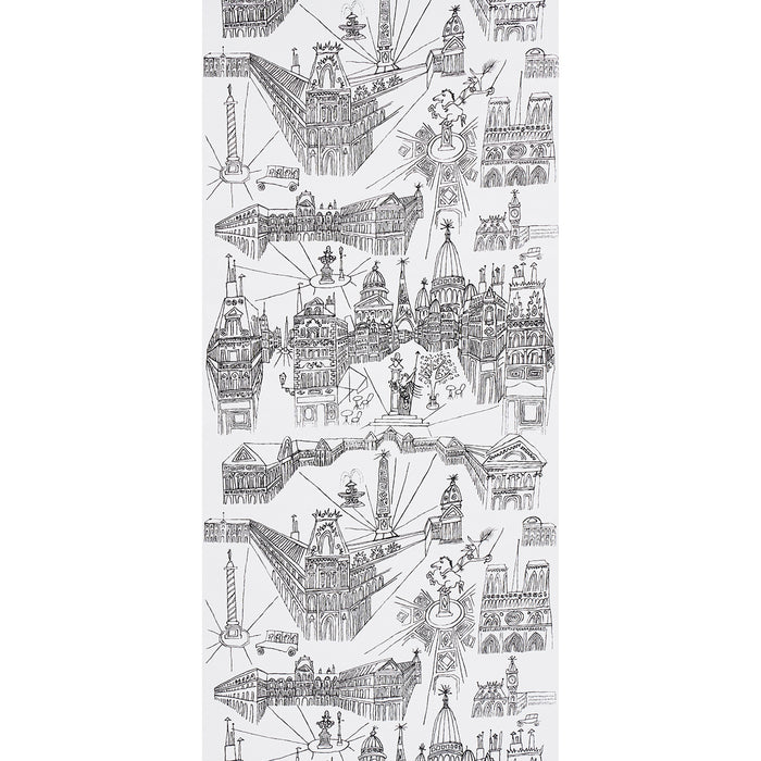 Schumacher Views Of Paris Black & White Wallpaper 2705780