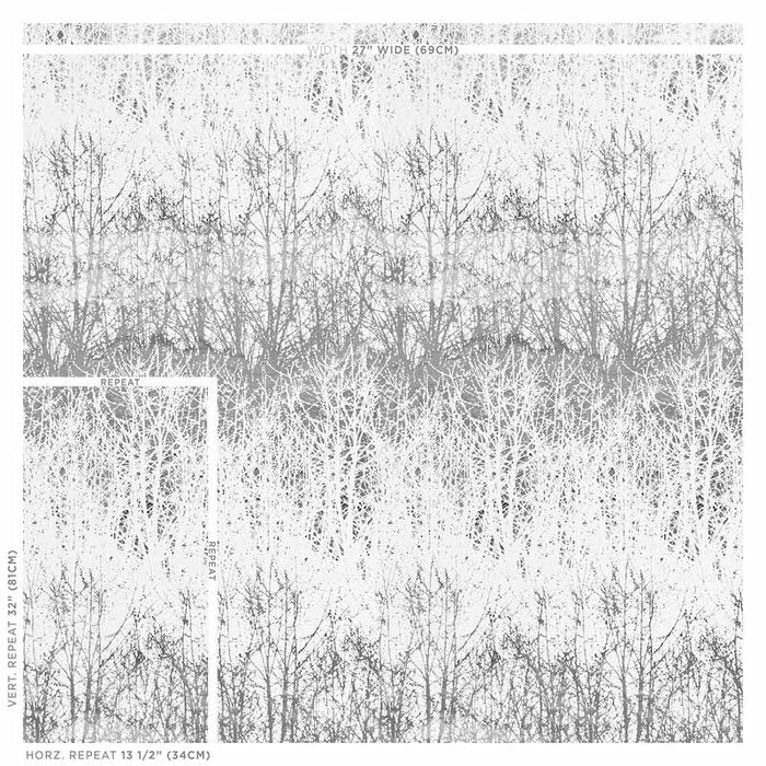 Schumacher Birches Silver Wallpaper 2707244