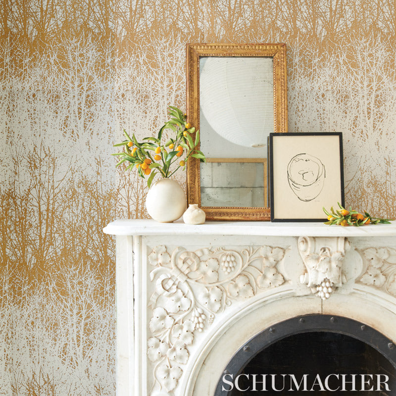 Schumacher Birches Tan Wallpaper 2707245