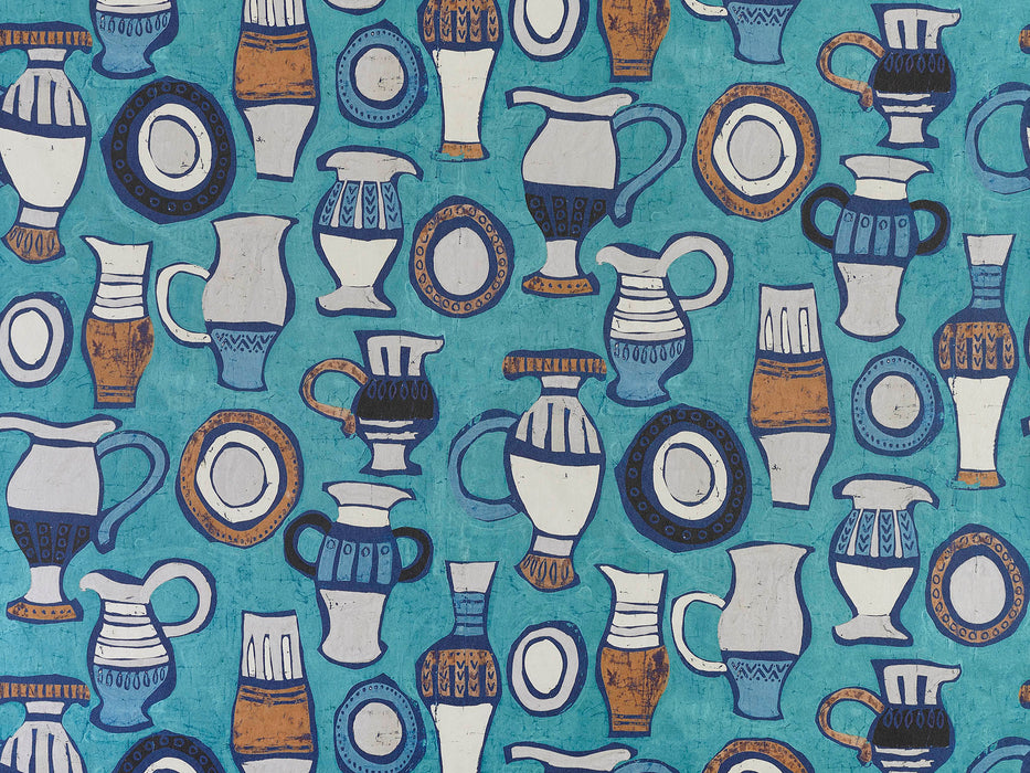 Pierre Frey Les Poteries Turquoise Wallpaper Sample FP788002