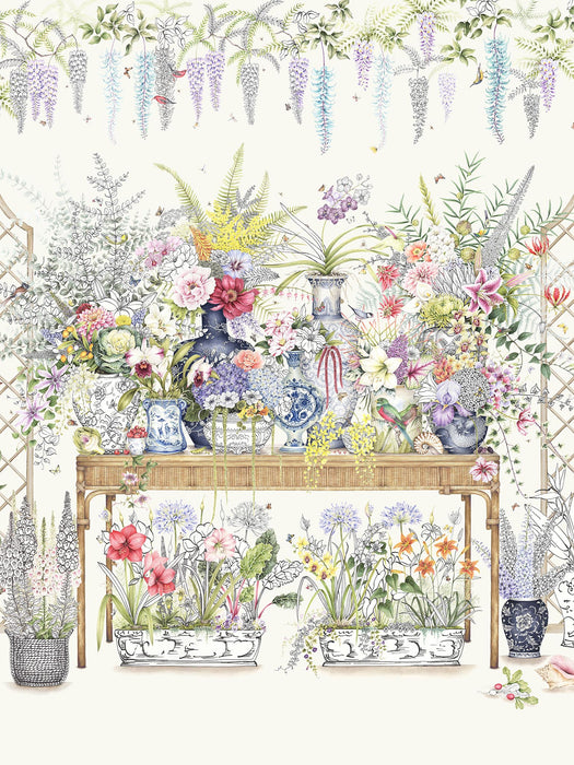 Pierre Frey La Ceremonie Fleurie Multicolore Wallpaper Sample FP909001