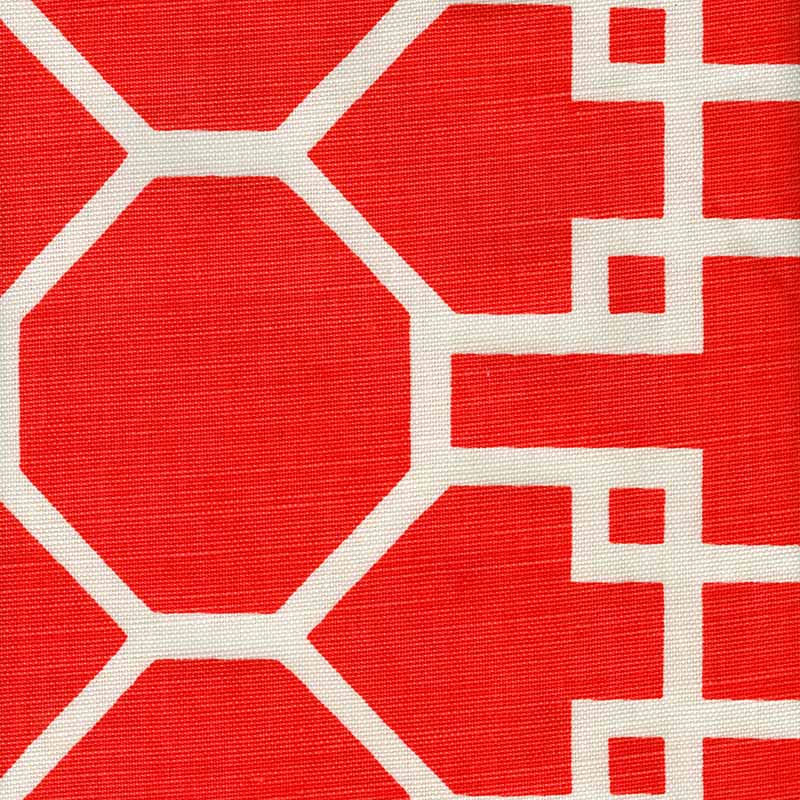 Quadrille Brighton Reverse Red Fabric Sample 300426F