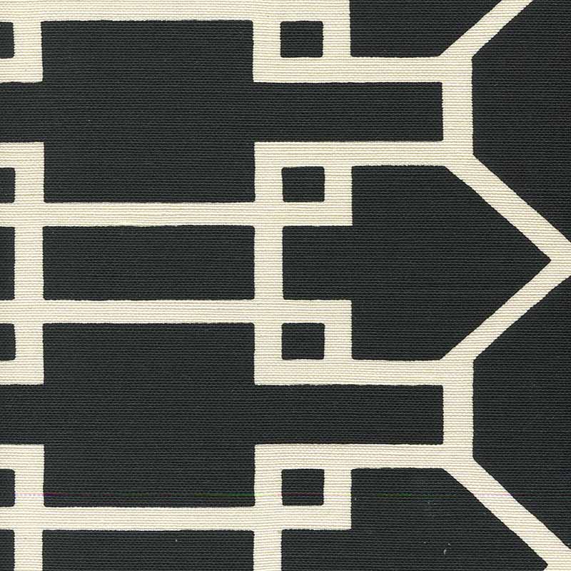 Quadrille Brighton Reverse Black Fabric Sample 300430F