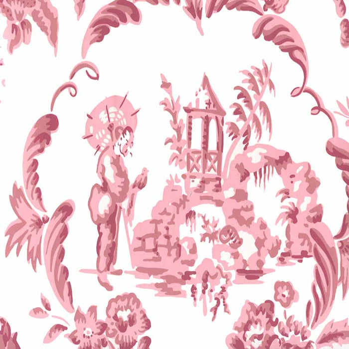 Quadrille Madame Butterfly Pinks Wallpaper Sample 301342W