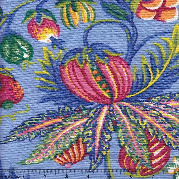 Quadrille Jacaranda Multi On Sky Blue Fabric Sample 301593F