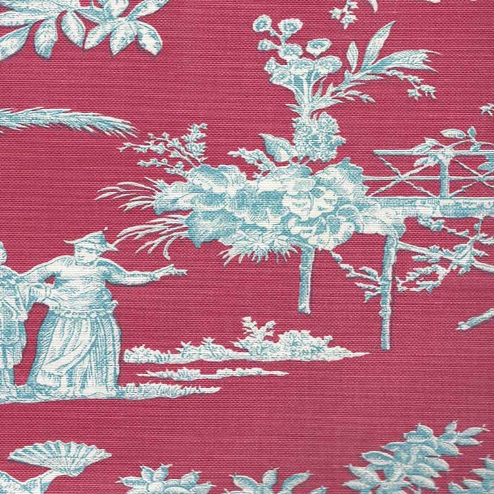 Quadrille Paradise Garden Turquoise Fabric 301964F