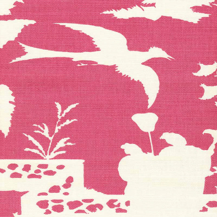 Quadrille Paradise Background Raspberry Fabric Sample 301982F