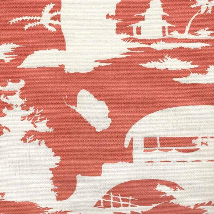 Quadrille Paradise Background Orange Fabric Sample 301988F