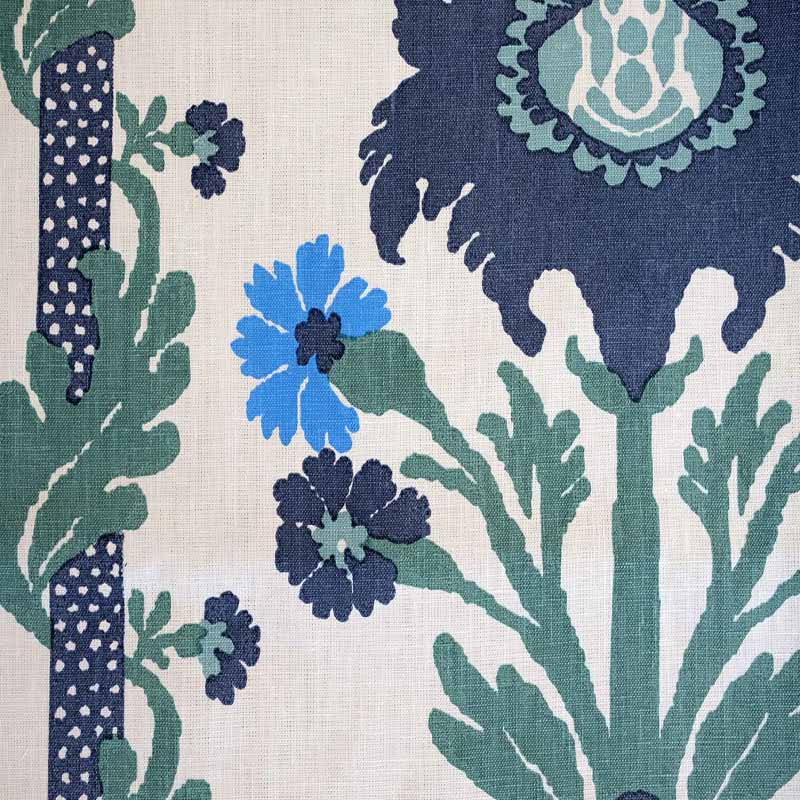 Quadrille Henriot Floral Blues Fabric 302031F-CU