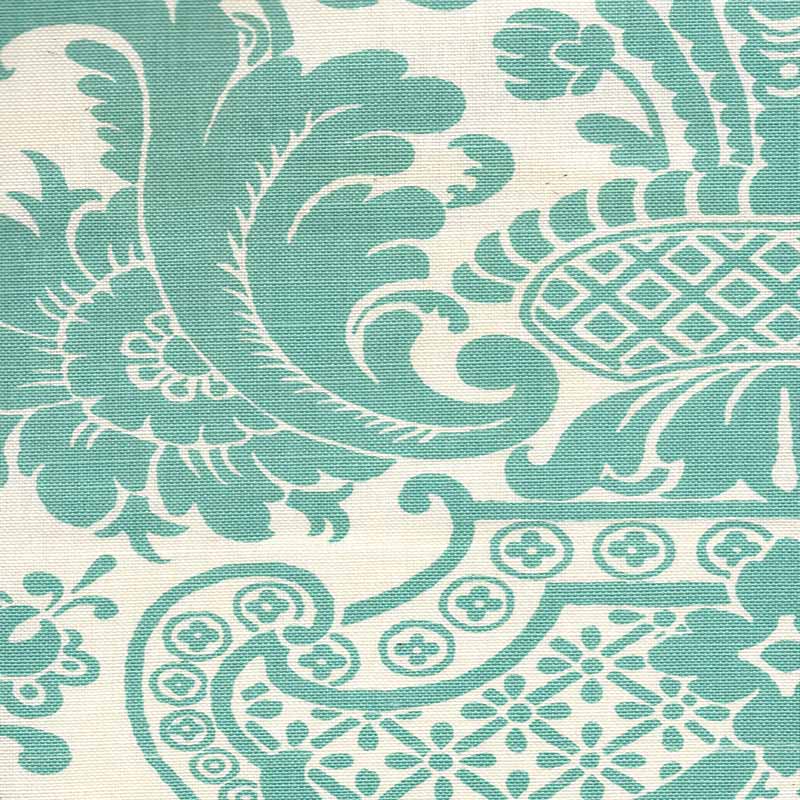 Quadrille Este Turquoise Fabric 302076F