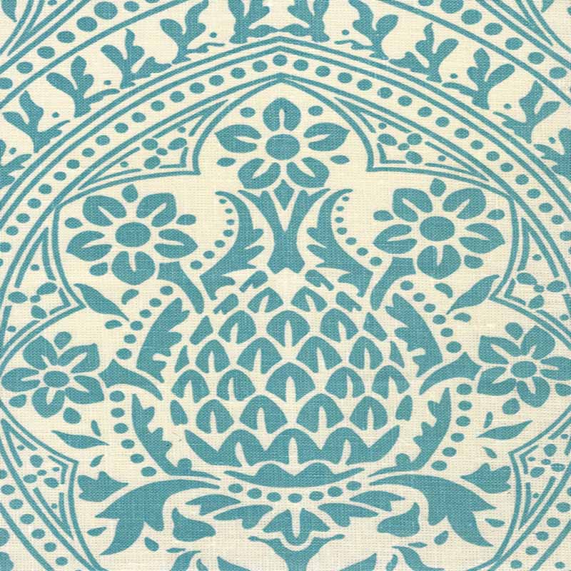 Quadrille Pina Dark Turquoise Fabric 302133F