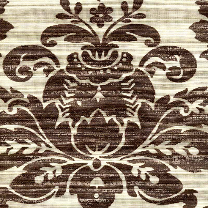 Quadrille Monty On Grasscloth Brown Wallpaper Sample 302150R-01