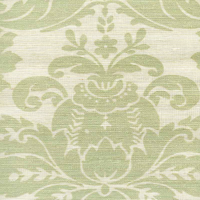 Quadrille Monty On Grasscloth French Green Wallpaper Sample 302150R-07