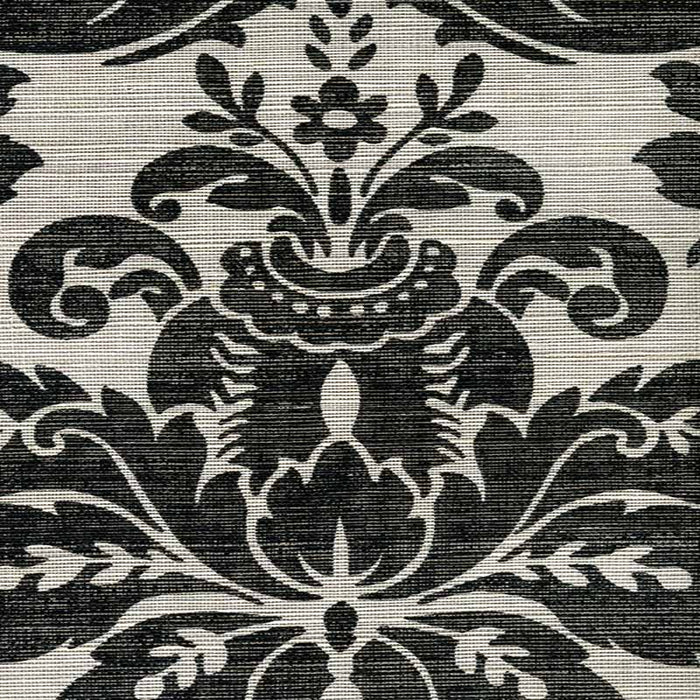 Quadrille Monty On Grasscloth Black Wallpaper 302150R-11SIL