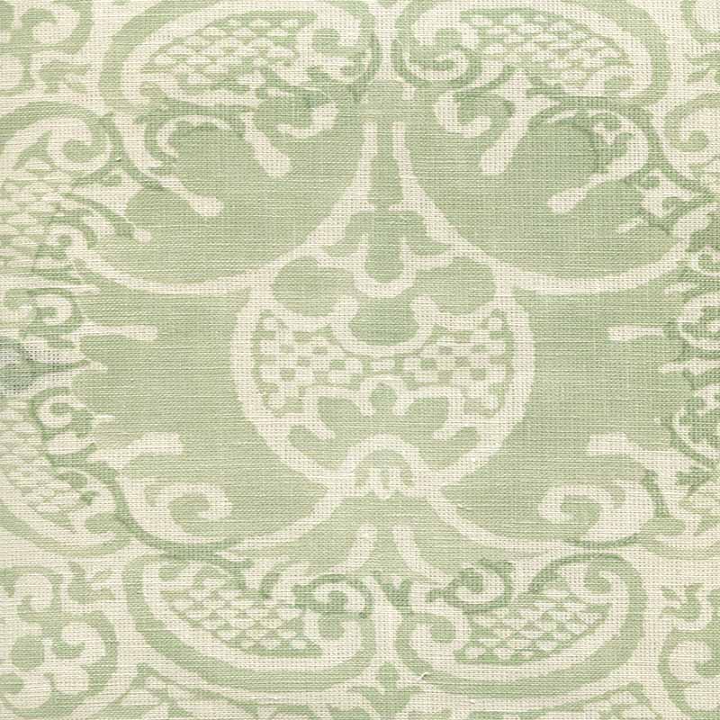 Quadrille Veneto Neutral Soft French Green Fabric 302200B-04