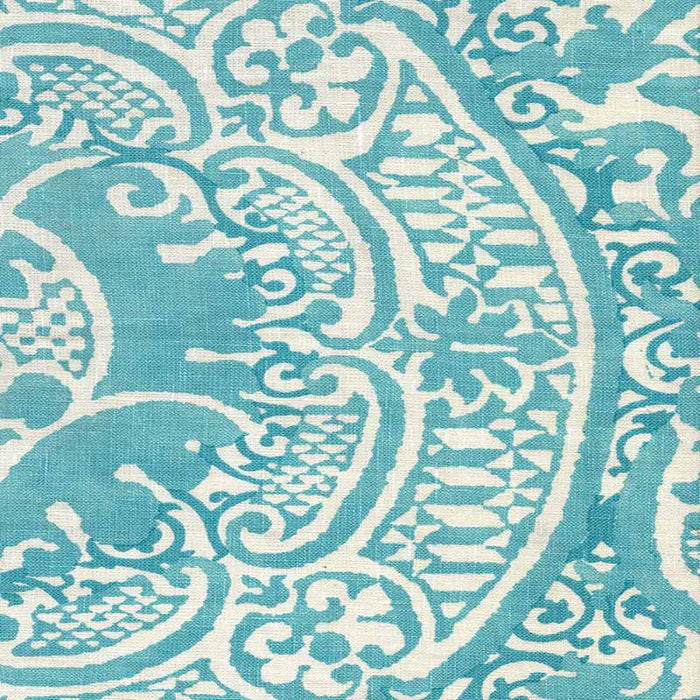 Quadrille Veneto Dark Turquoise Fabric Sample 302211F