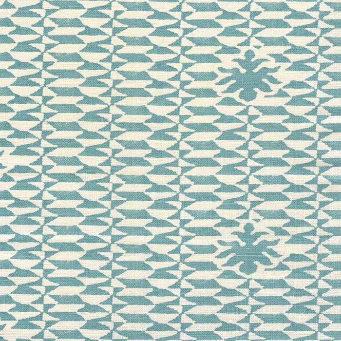 Quadrille Carlo Ii Dark Turquoise Fabric Sample 302241F