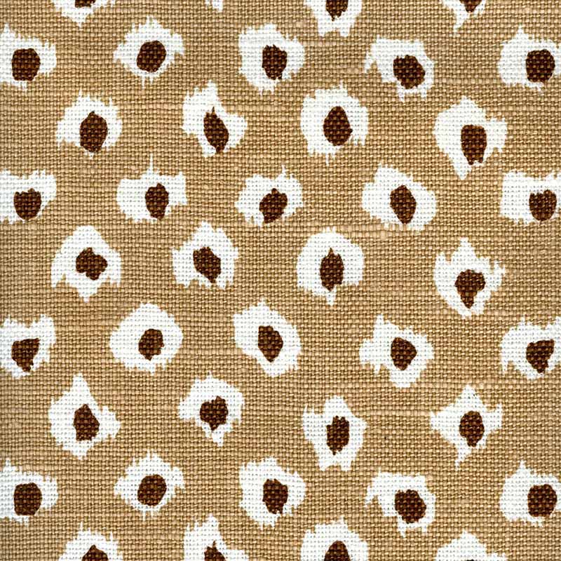 Quadrille Moroc Camel Brown On Oyster Fabric 302271P