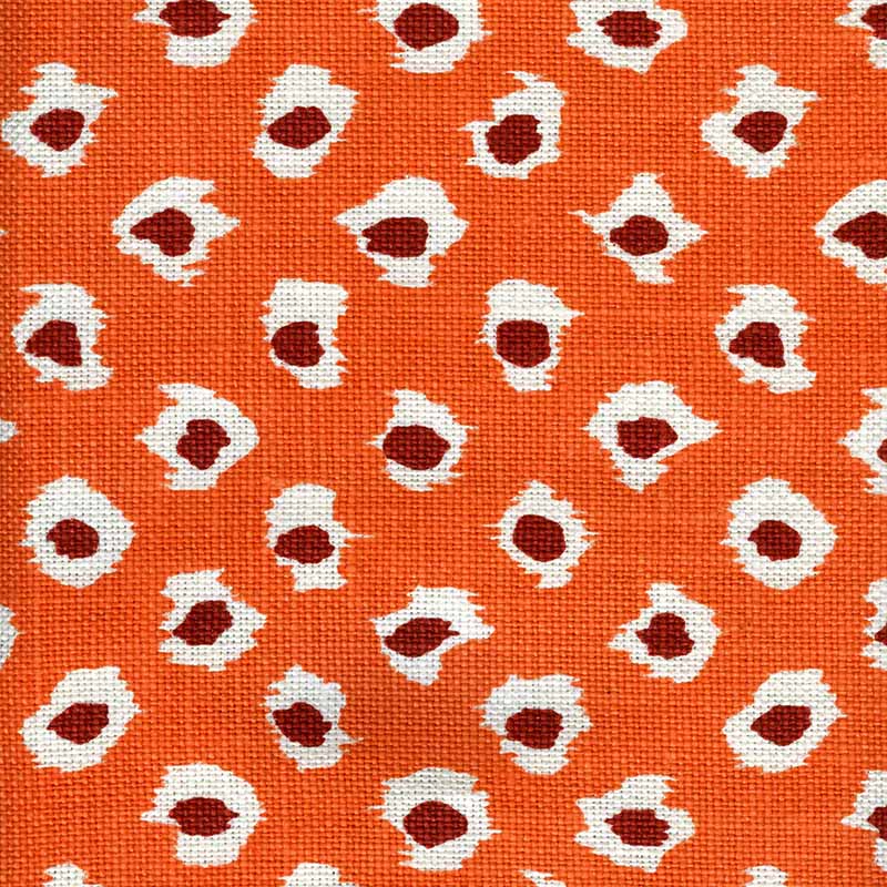 Quadrille Moroc Oranges On Oyster Fabric Sample 302278P