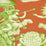 Quadrille Independence Toile Green Orange Fabric Sample 302286F-CU