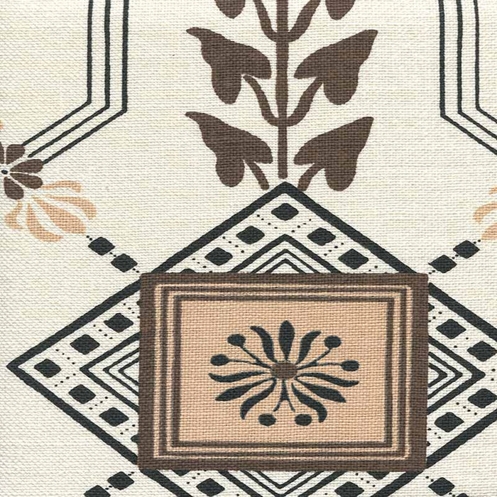 Quadrille Vanderpoel Stripe Cream Brown Black Fabric Sample 302403F