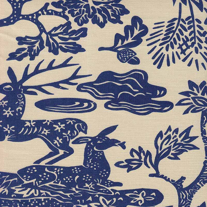 Quadrille Magic Garden Navy Fabric Sample 302450T-06